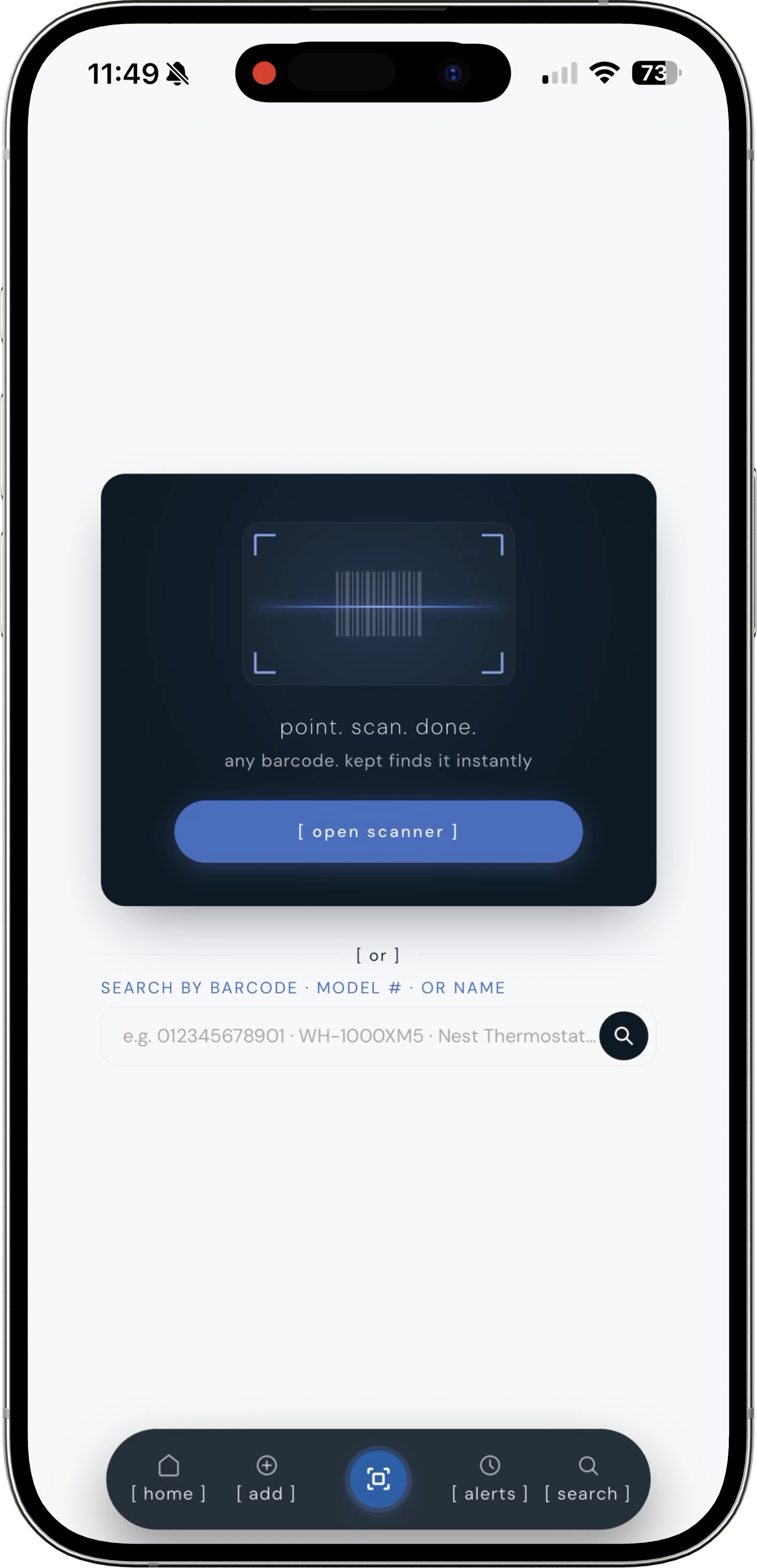kept barcode scanner